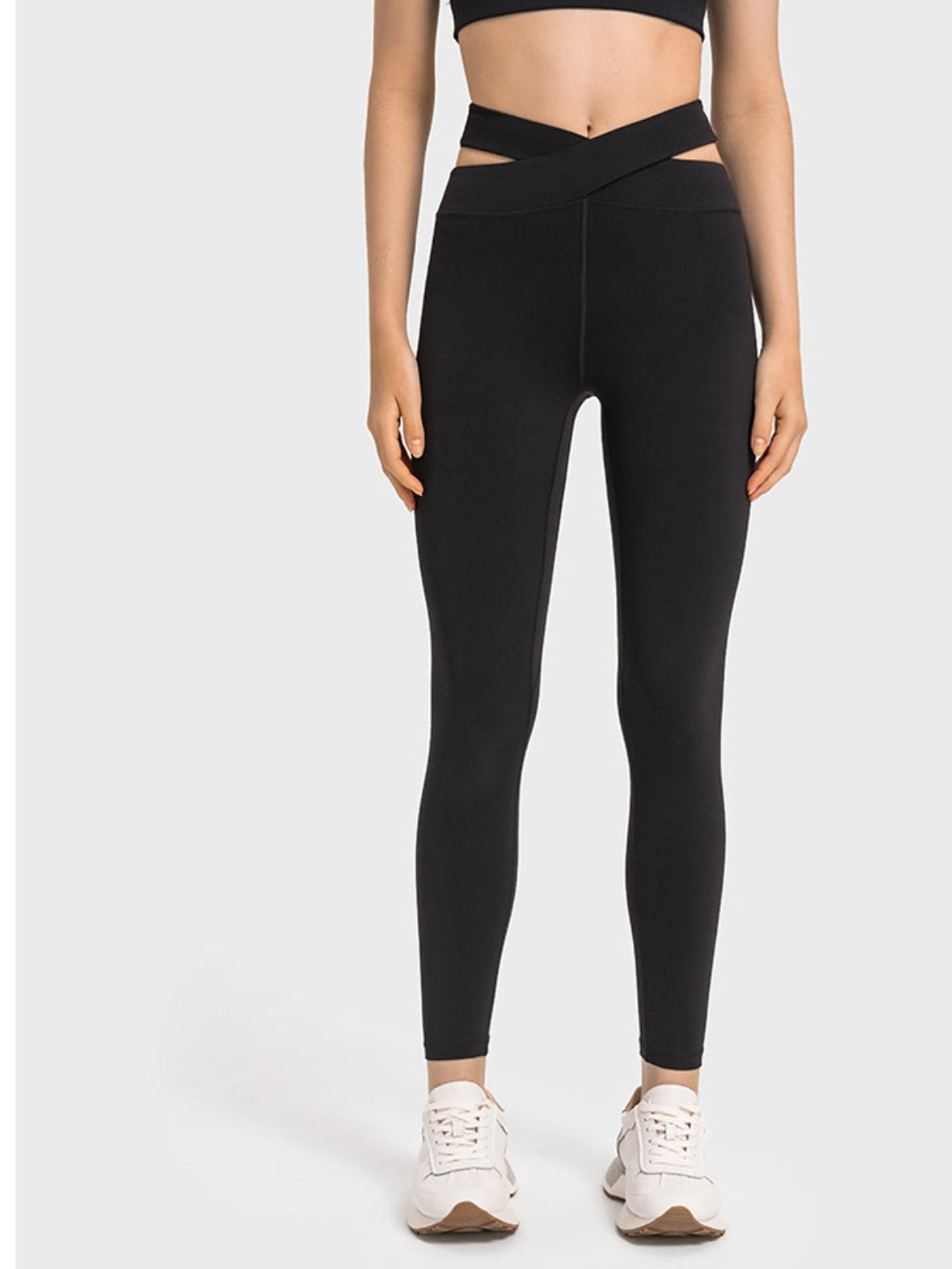Soline | Dames crisscross cutout Sportlegging-Sportkleding & Accessoires-Calora-Zwart-S - 4-Calora