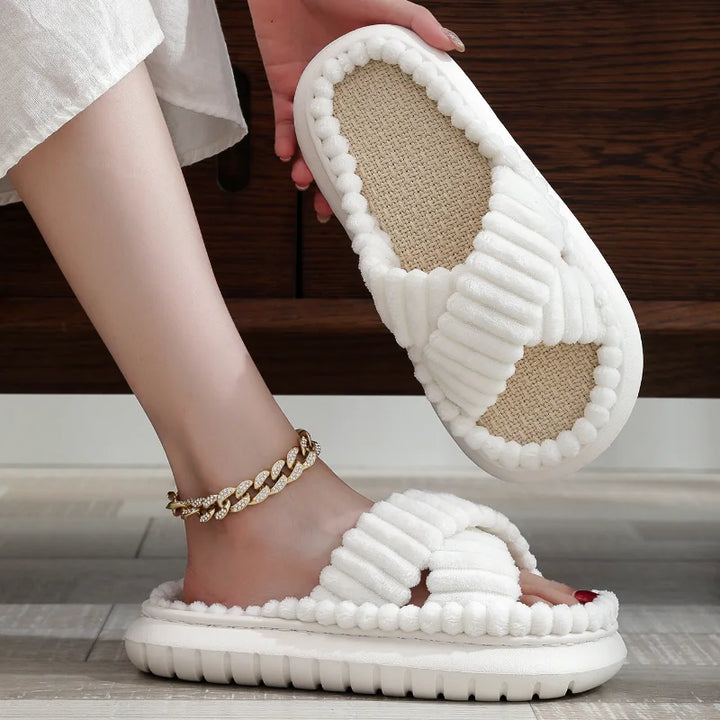 Sophie | Zachte Open-Teen Slippers-Slippers-Calora-Wit-36-37-Calora