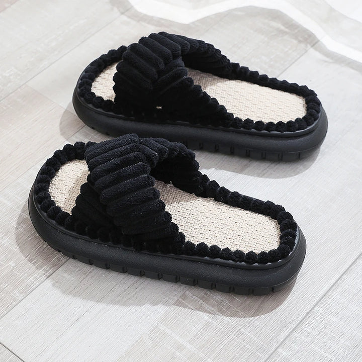 Sophie | Zachte Open-Teen Slippers-Slippers-Calora-Zwart-36-37-Calora
