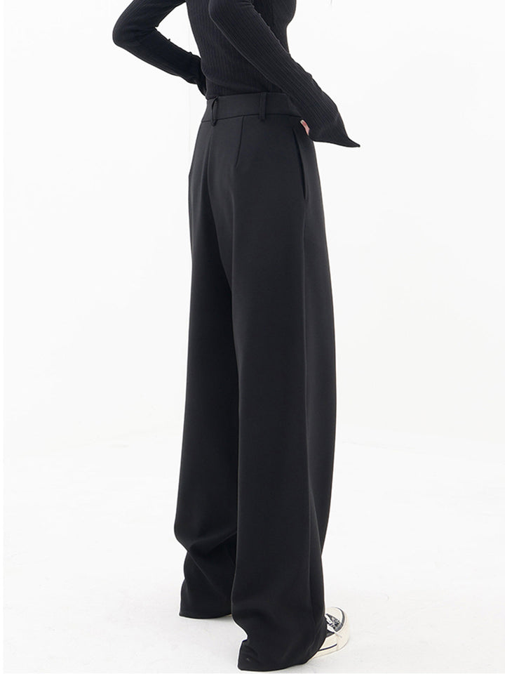 Sorelle | Asymmetrische gelaagde knoop wijde pijpen Pantalon-Wijde Broeken-Calora-Zwart-S-Calora