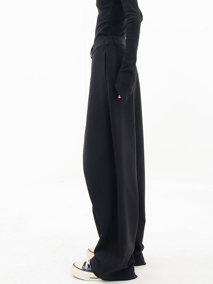 Sorelle | Asymmetrische gelaagde knoop wijde pijpen Pantalon-Wijde Broeken-Calora-Zwart-S-Calora
