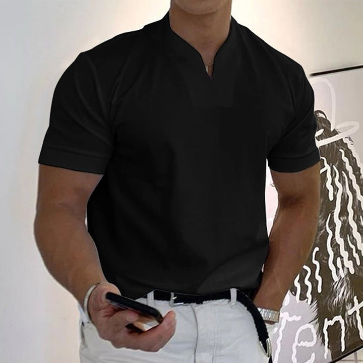 Sportief Slim-fit V-Hals T-Shirt-T-shirts-Calora-Zwart-M-Calora