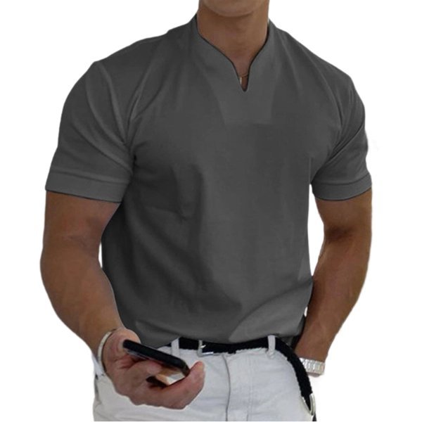 Sportief Slim-fit V-Hals T-Shirt-T-shirts-Calora-Zwart-M-Calora