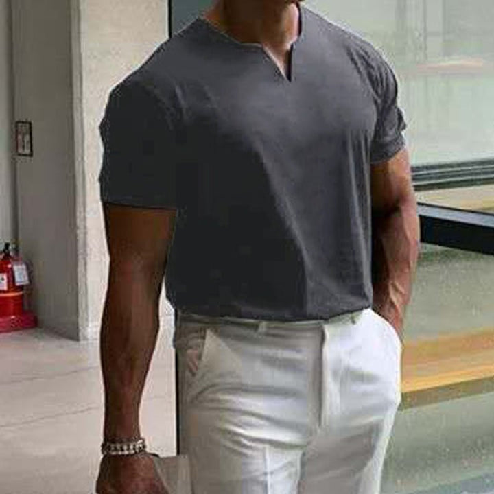 Sportief Slim-fit V-Hals T-Shirt-T-shirts-Calora-Zwart-M-Calora