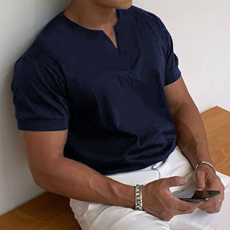 Sportief Slim-fit V-Hals T-Shirt-T-shirts-Calora-Zwart-M-Calora