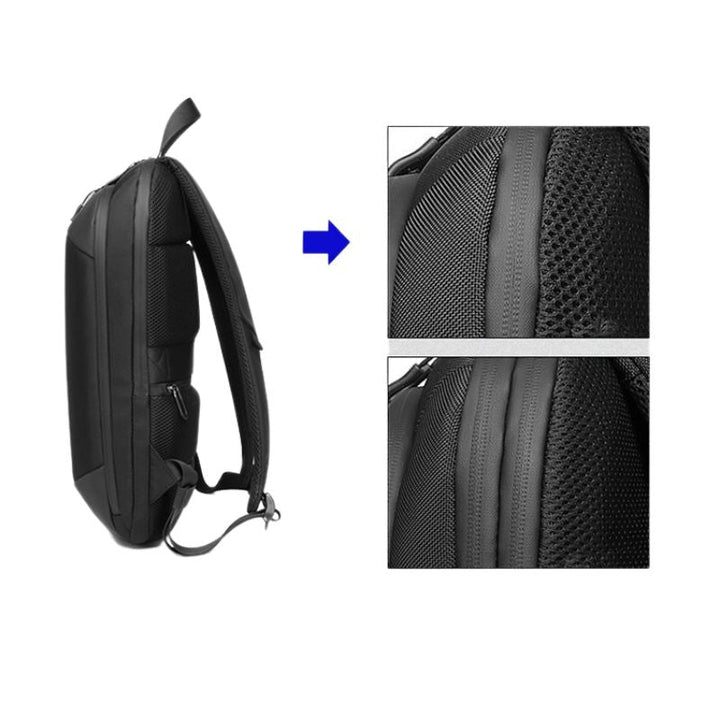CALORA_ Sportieve Zwarte compressie Rugzak met Ritsvakken en Schouderband - 43 x 29 x 10 cm