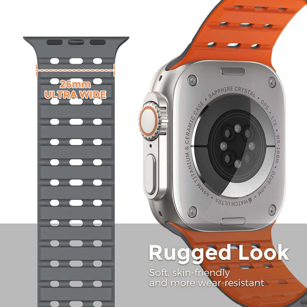 CALORA_ SPX Ademend Magnetisch Siliconen Band Voor Apple Watch 26 mm