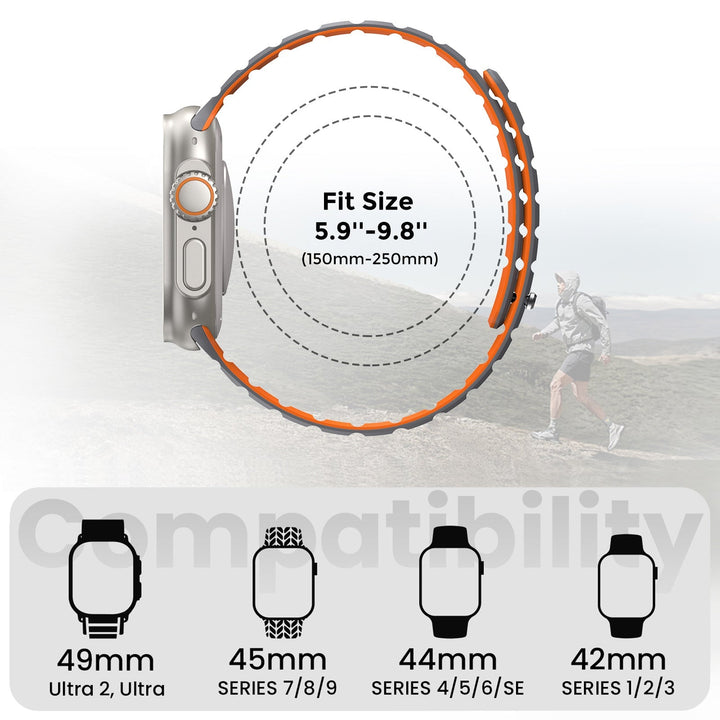 CALORA_ SPX Ademend Magnetisch Siliconen Band Voor Apple Watch 26 mm