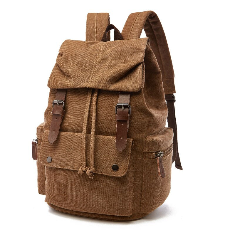 CALORA_ Stevige Vintage Canvas Rugzak - 40x30x15 cm