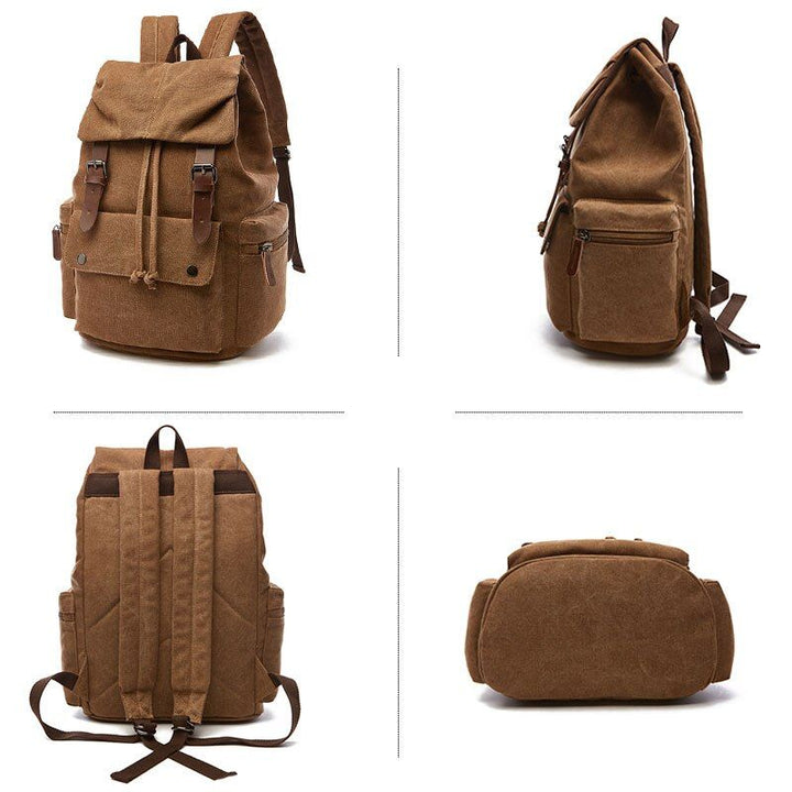 CALORA_ Stevige Vintage Canvas Rugzak - 40x30x15 cm