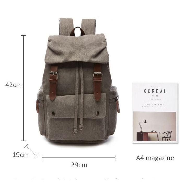 CALORA_ Stevige Vintage Canvas Rugzak - 40x30x15 cm