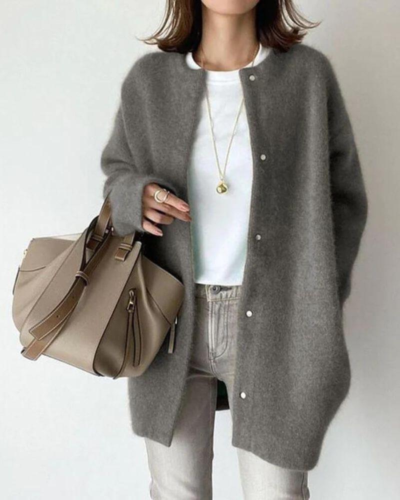 CALORA_ Stijlvol Wollen Cardigan Vest