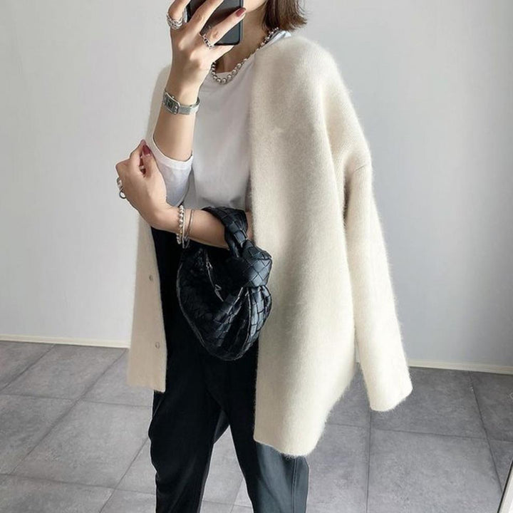 CALORA_ Stijlvol Wollen Cardigan Vest