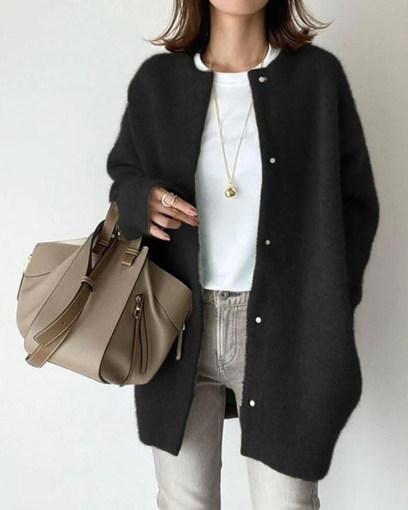 CALORA_ Stijlvol Wollen Cardigan Vest