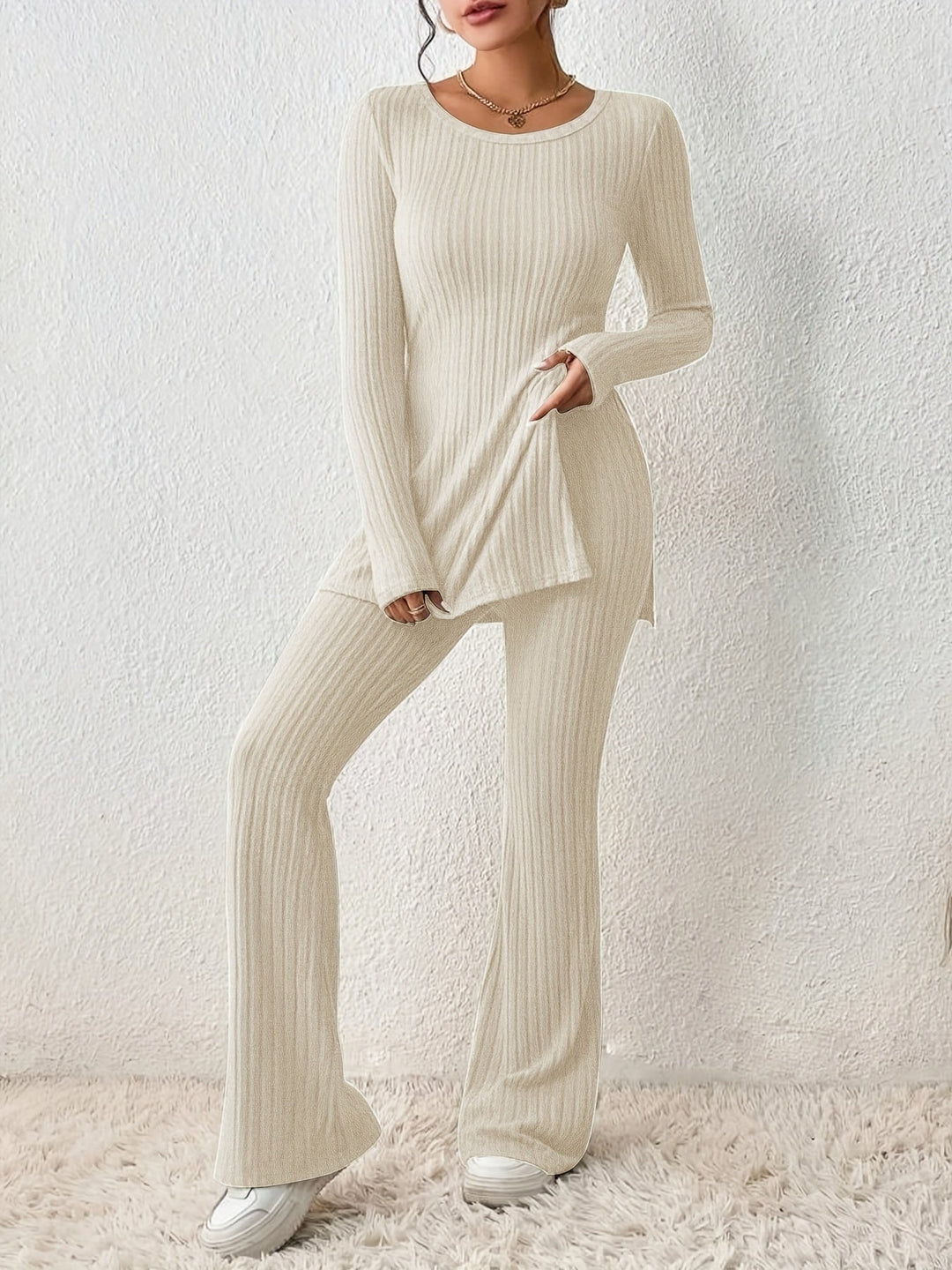 CALORA_ Stijlvolle 2 delige comfortabele rekbare Dames set