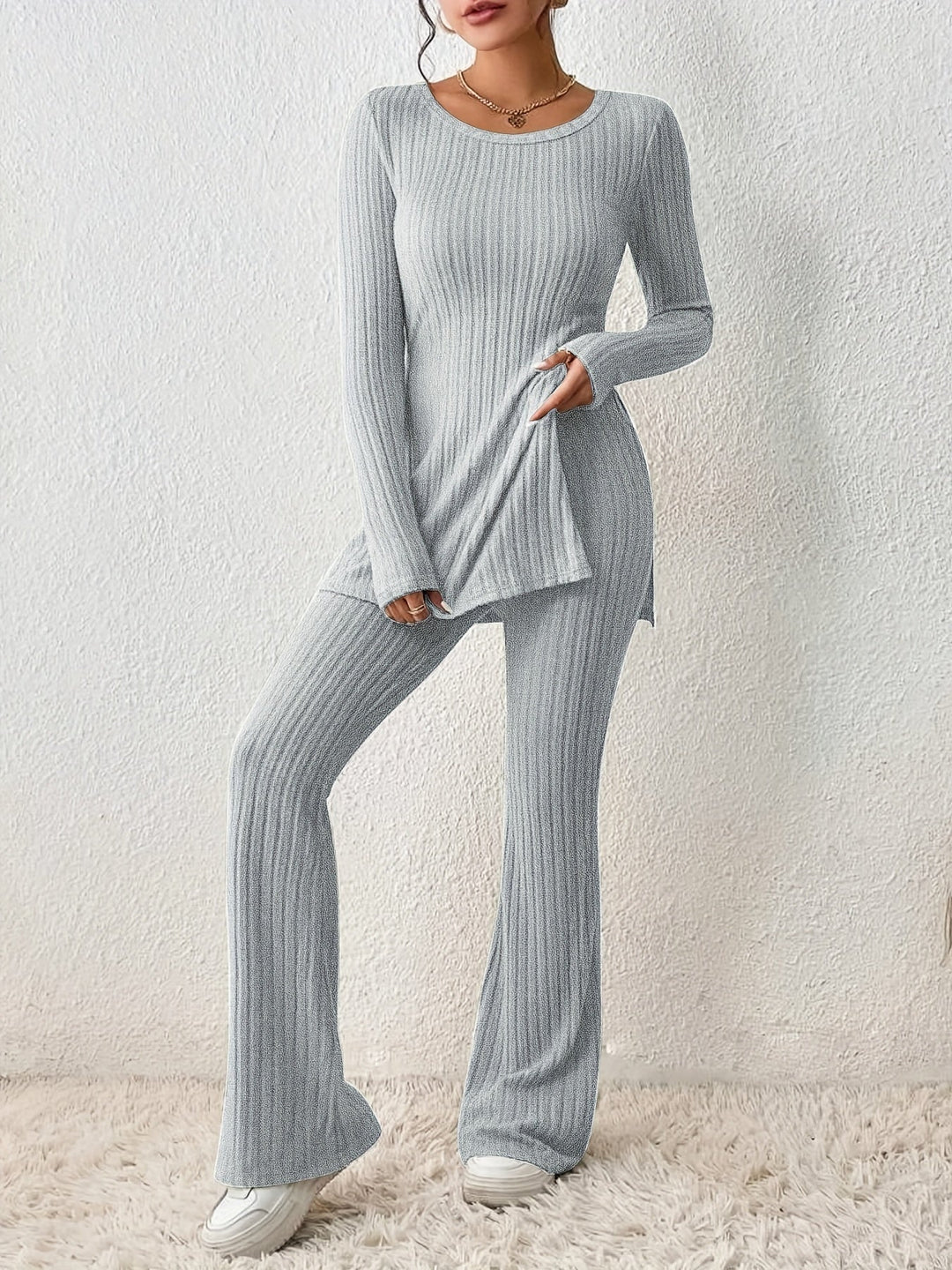 CALORA_ Stijlvolle 2 delige comfortabele rekbare Dames set