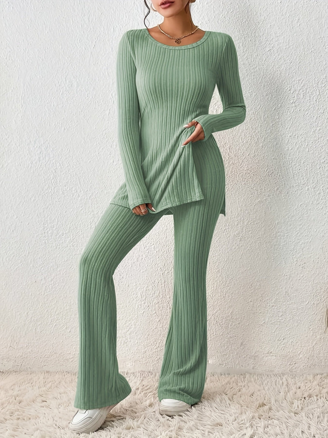 CALORA_ Stijlvolle 2 delige comfortabele rekbare Dames set