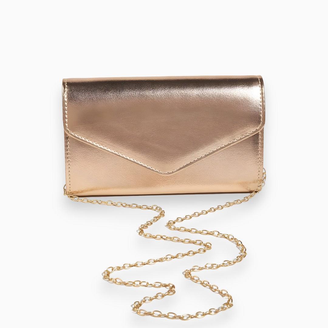 Stijlvolle Compacte Clutch met ketting band-Handtassen-Calora-Goud-Calora