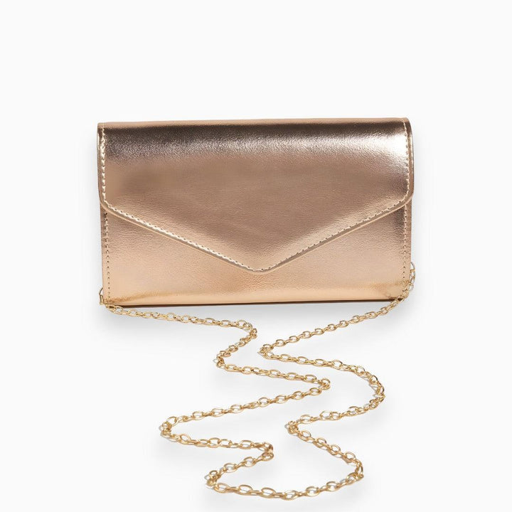 Stijlvolle Compacte Clutch met ketting band-Handtassen-Calora-Goud-Calora