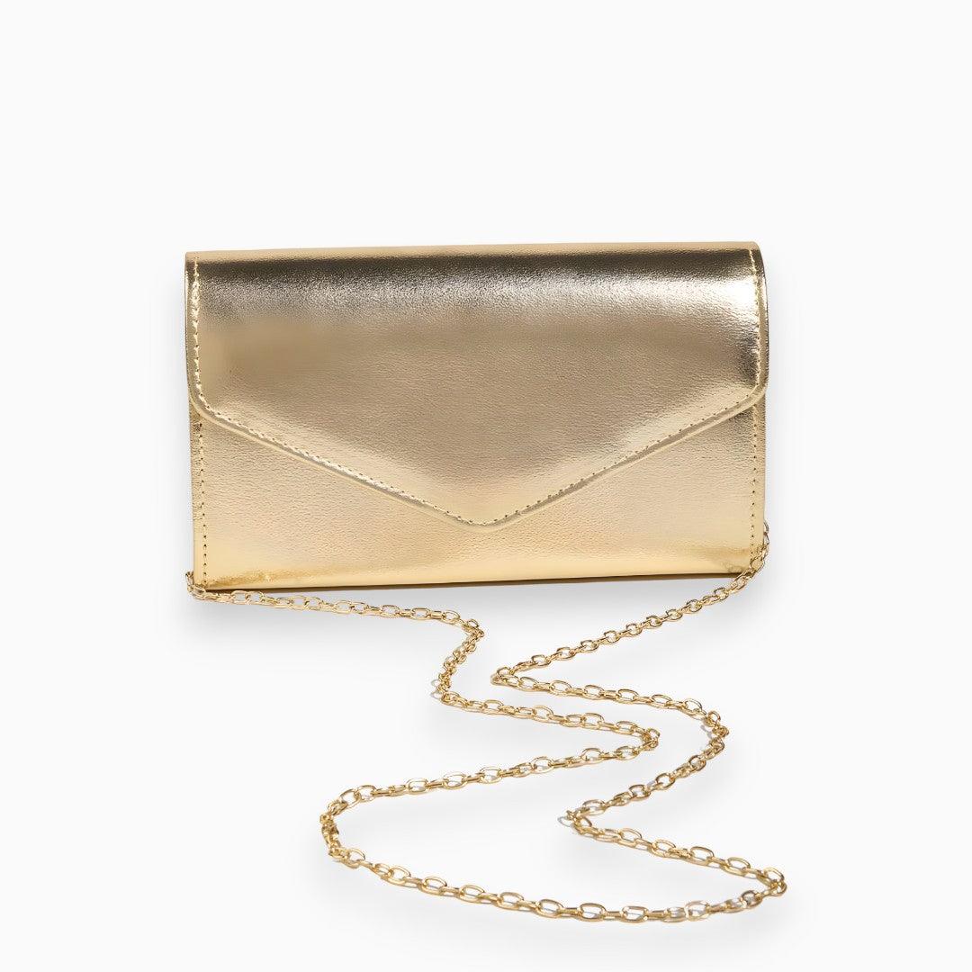 Stijlvolle Compacte Clutch met ketting band-Handtassen-Calora-Goud-Calora