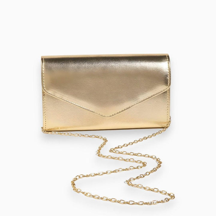 Stijlvolle Compacte Clutch met ketting band-Handtassen-Calora-Goud-Calora