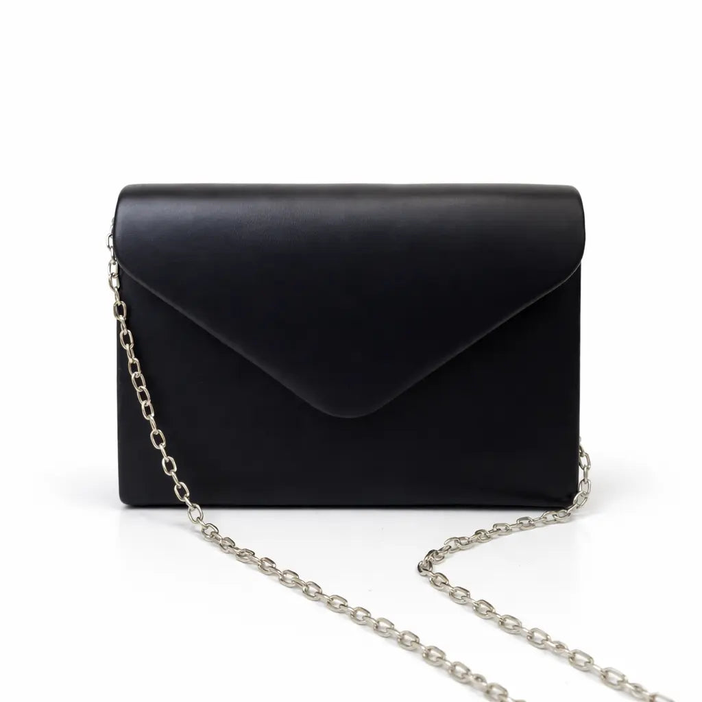 Stijlvolle Compacte Clutch met ketting band-Handtassen-Calora-Zwart-Calora