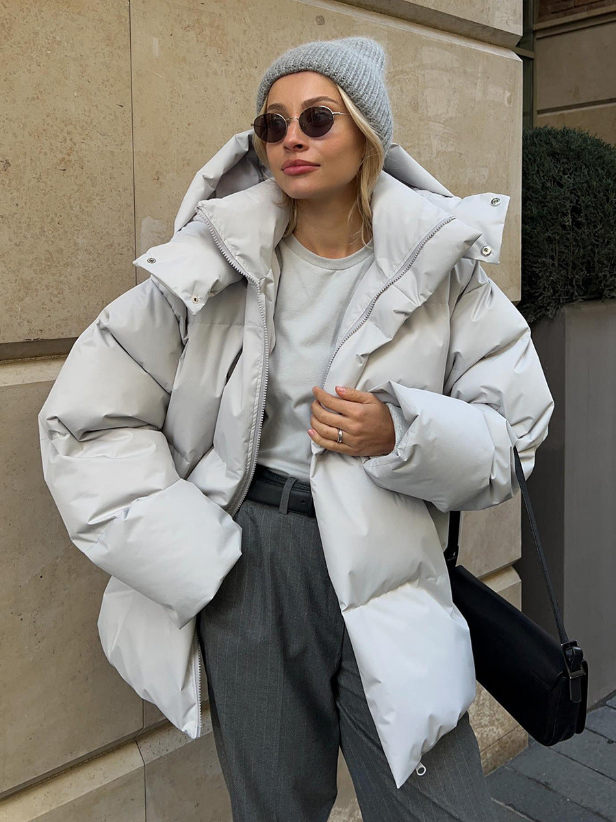 CALORA_ Stijlvolle Dames Winter Pufferjas met Capuchon