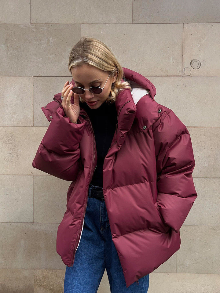 CALORA_ Stijlvolle Dames Winter Pufferjas met Capuchon