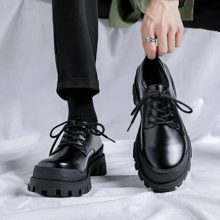CALORA_ Stijlvolle Leren Heren Boots met Vetersluiting