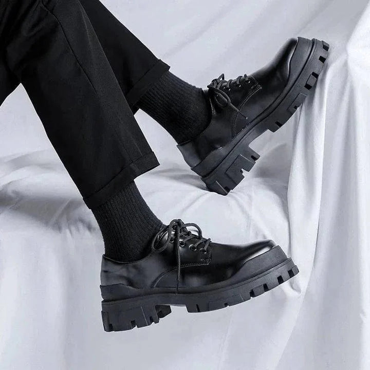 CALORA_ Stijlvolle Leren Heren Boots met Vetersluiting