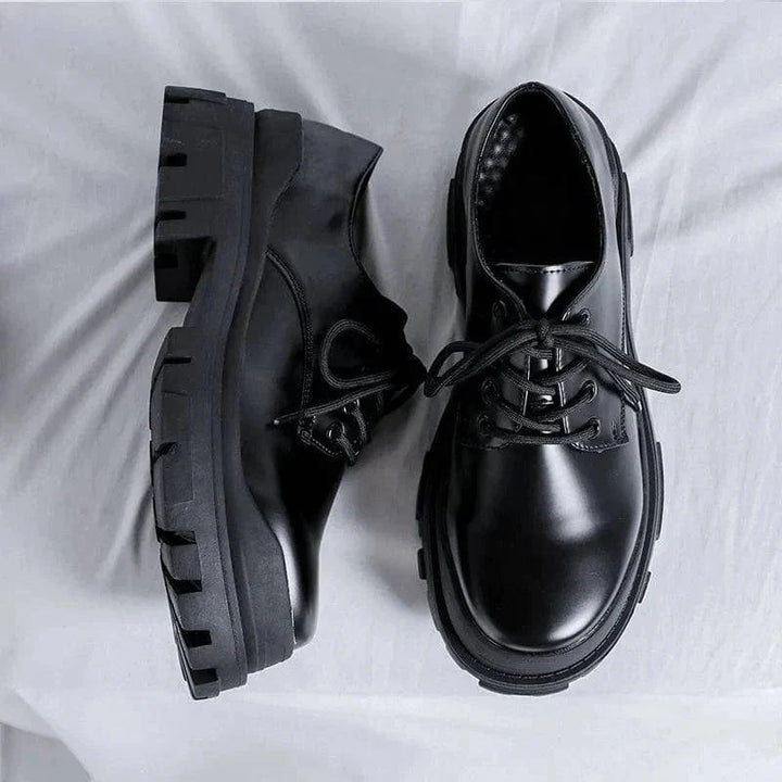 CALORA_ Stijlvolle Leren Heren Boots met Vetersluiting
