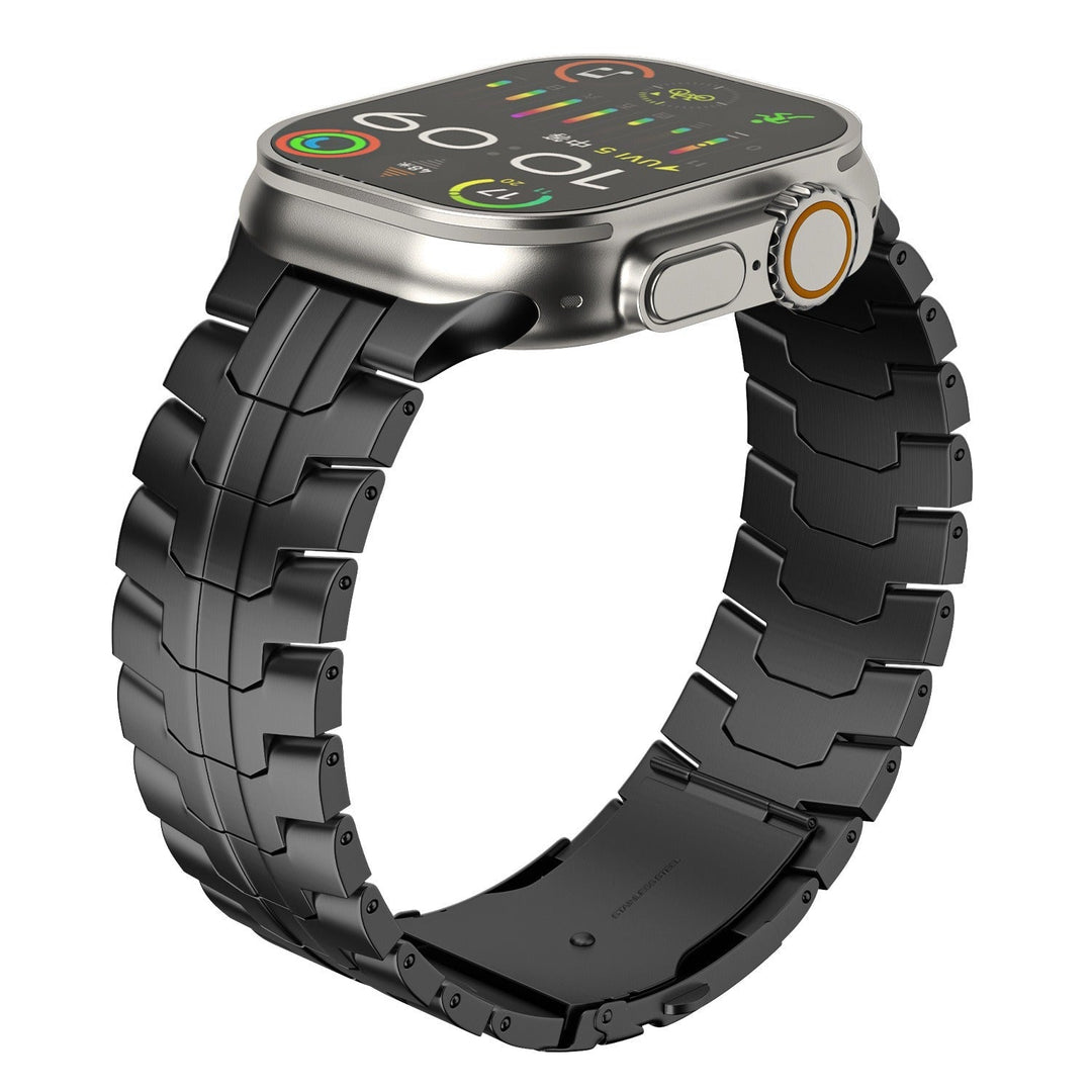 CALORA_ Stijlvolle Luxe Titanium Apple Watch Band - Geschikt voor Series 1-9 en Ultra