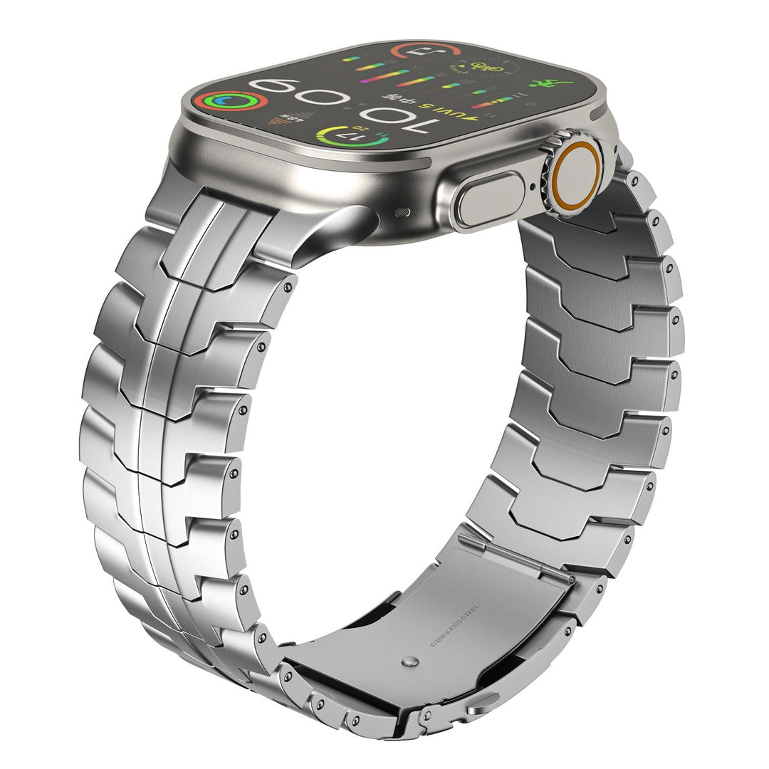 CALORA_ Stijlvolle Luxe Titanium Apple Watch Band - Geschikt voor Series 1-9 en Ultra