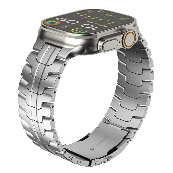 CALORA_ Stijlvolle Luxe Titanium Apple Watch Band - Geschikt voor Series 1-9 en Ultra