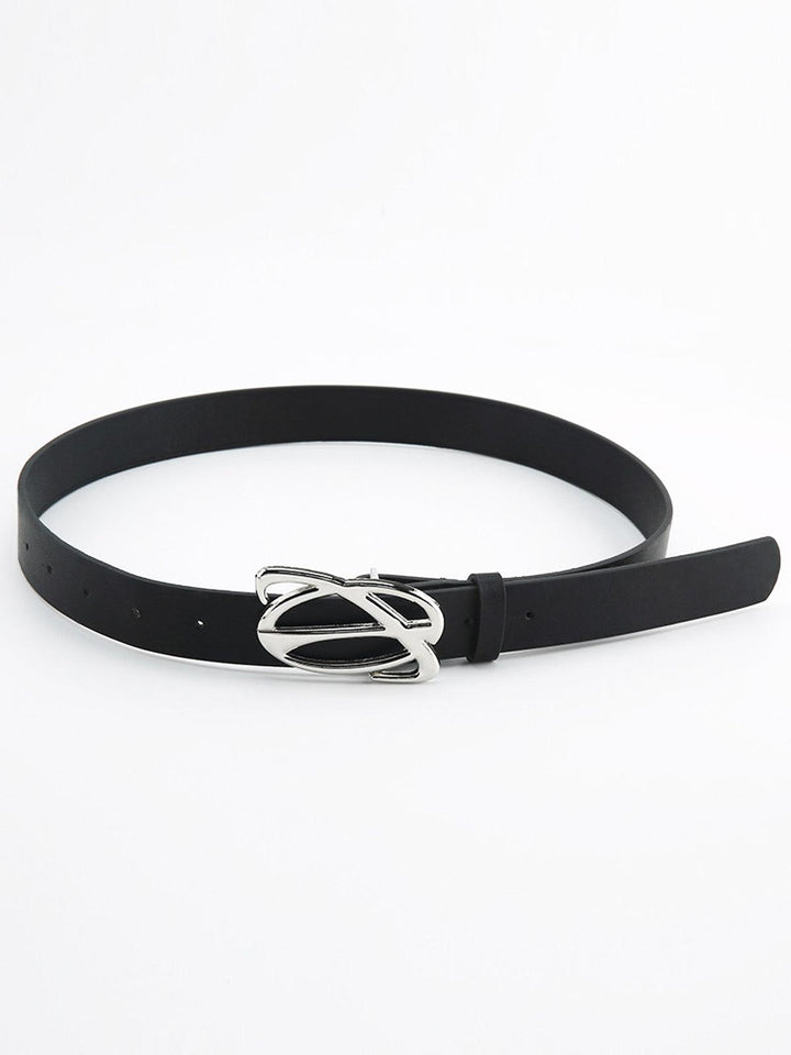 Stijlvolle Saturnus Leren Riem 103CM x 3.8CM-Handtassen-Calora-Zwart-One Size-Calora