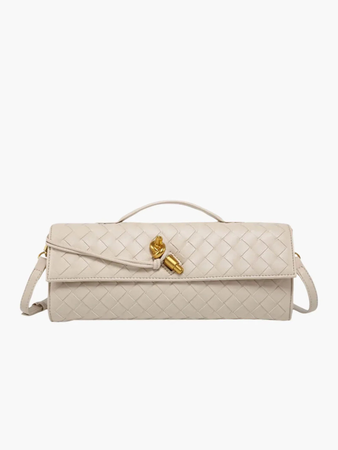 CALORA_ Stijlvolle Urban Crossbody Weef Schoudertas met Goudsluiting