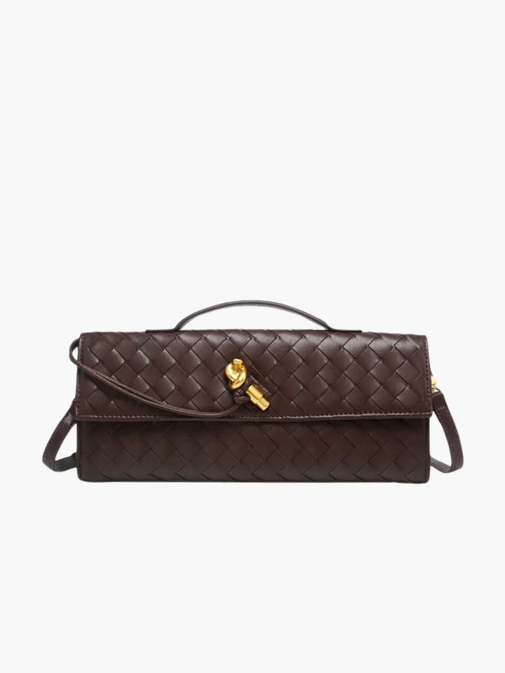 CALORA_ Stijlvolle Urban Crossbody Weef Schoudertas met Goudsluiting