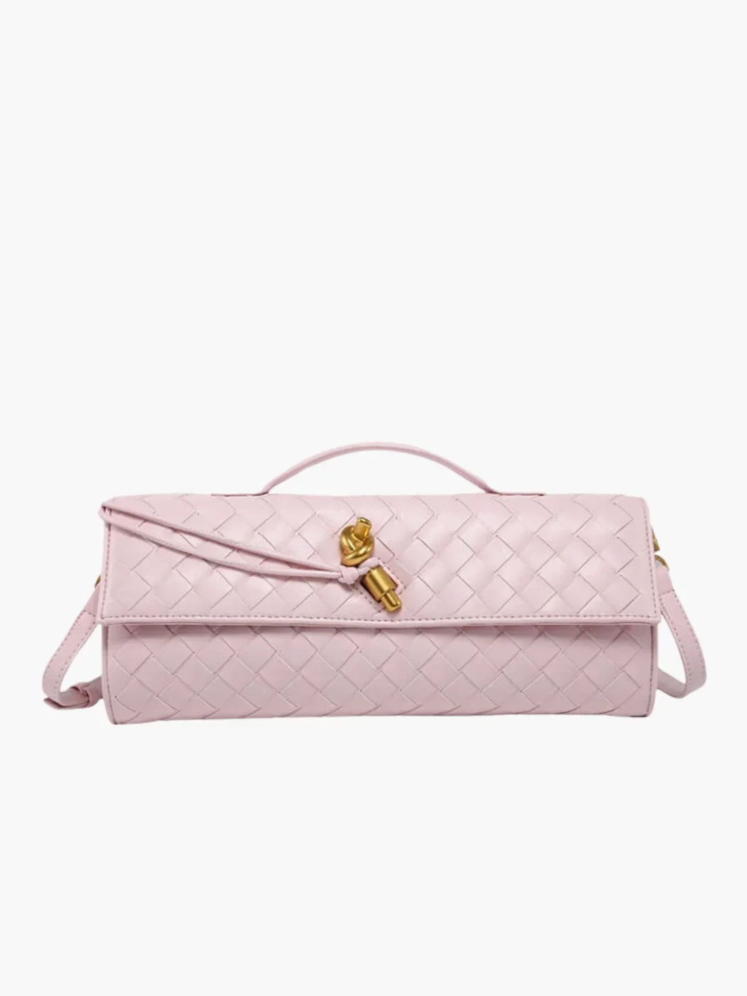 CALORA_ Stijlvolle Urban Crossbody Weef Schoudertas met Goudsluiting