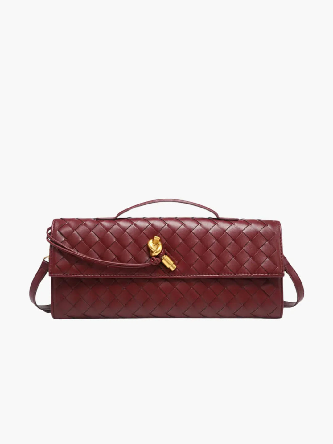 CALORA_ Stijlvolle Urban Crossbody Weef Schoudertas met Goudsluiting