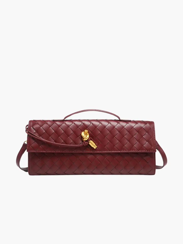 CALORA_ Stijlvolle Urban Crossbody Weef Schoudertas met Goudsluiting
