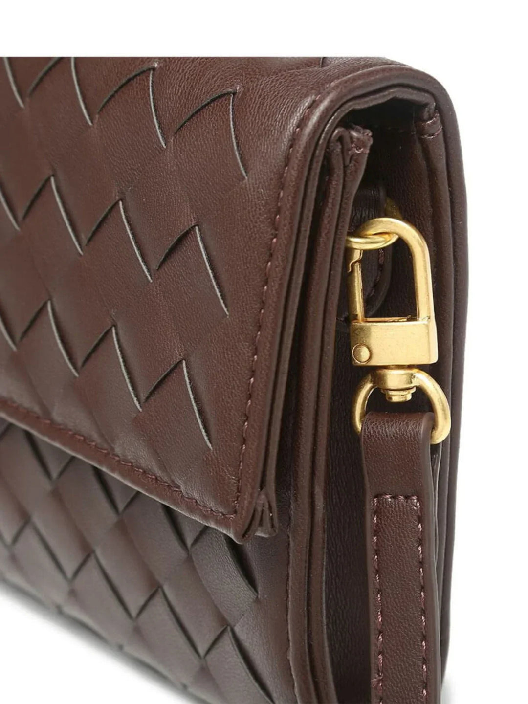 CALORA_ Stijlvolle Urban Crossbody Weef Schoudertas met Goudsluiting