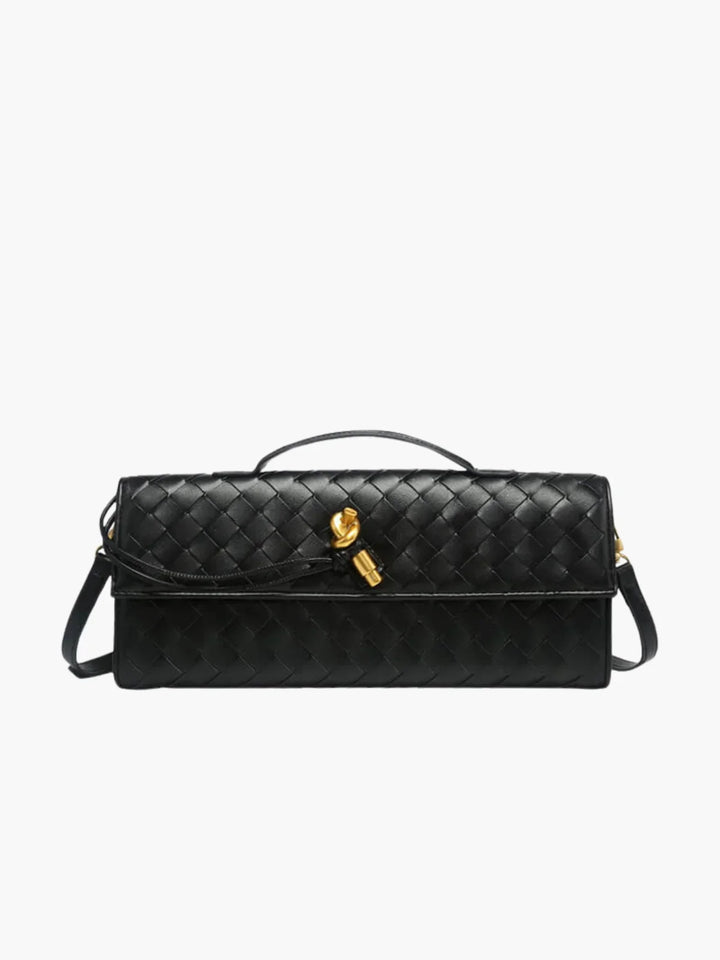 CALORA_ Stijlvolle Urban Crossbody Weef Schoudertas met Goudsluiting