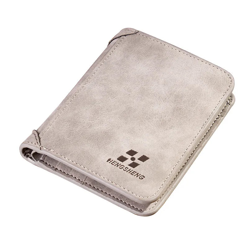 CALORA_ Stijlvolle Vintage Heren Portemonnee van PU Leer: Compact en Functioneel