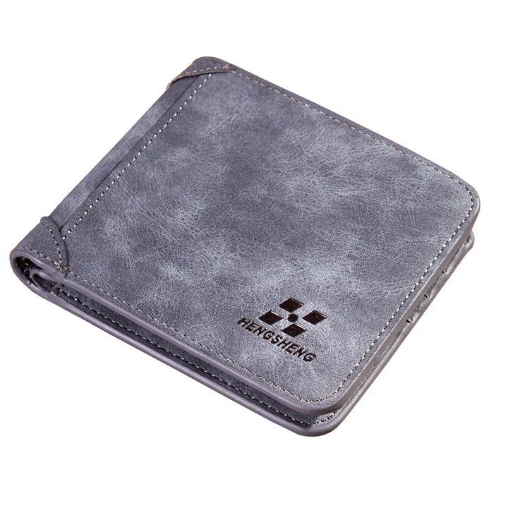 CALORA_ Stijlvolle Vintage Heren Portemonnee van PU Leer: Compact en Functioneel