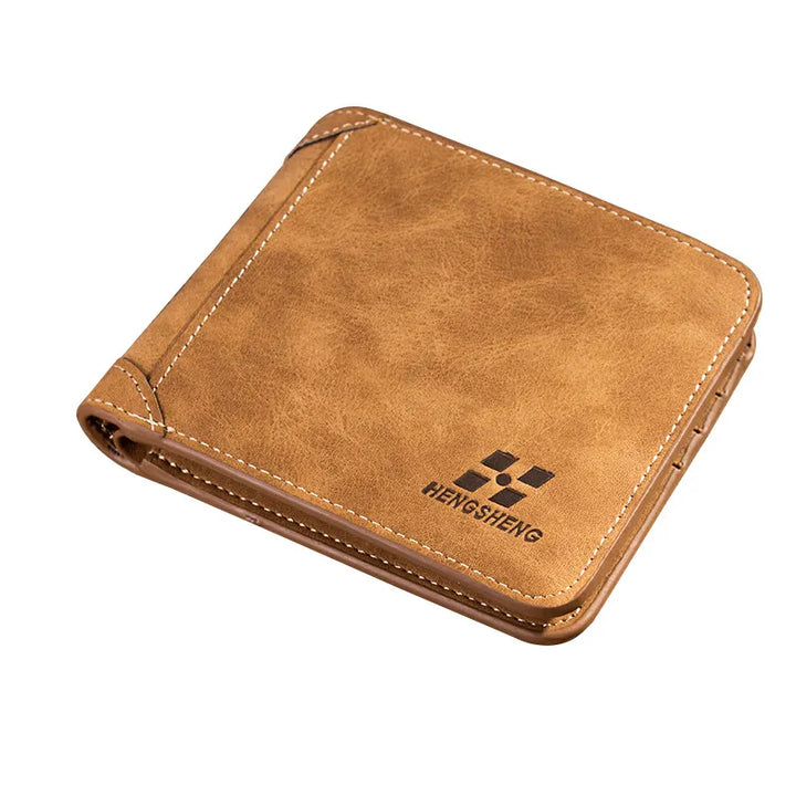 CALORA_ Stijlvolle Vintage Heren Portemonnee van PU Leer: Compact en Functioneel