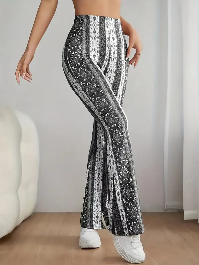 Stijlvolle Wijde Broek met print in losse stof-Wijde Broeken-Calora-S-Calora
