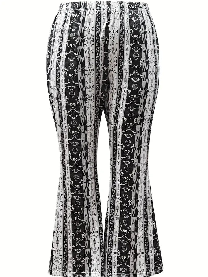 Stijlvolle Wijde Broek met print in losse stof-Wijde Broeken-Calora-S-Calora