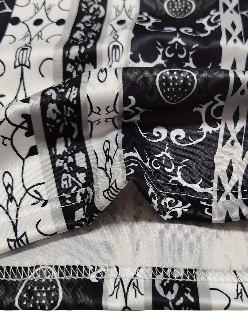 Stijlvolle Wijde Broek met print in losse stof-Wijde Broeken-Calora-S-Calora