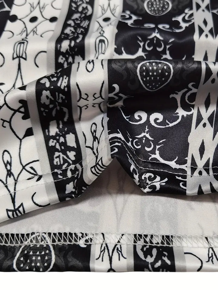 Stijlvolle Wijde Broek met print in losse stof-Wijde Broeken-Calora-S-Calora