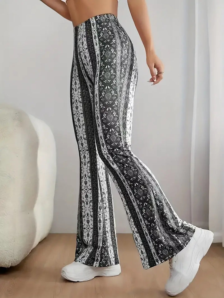 Stijlvolle Wijde Broek met print in losse stof-Wijde Broeken-Calora-S-Calora